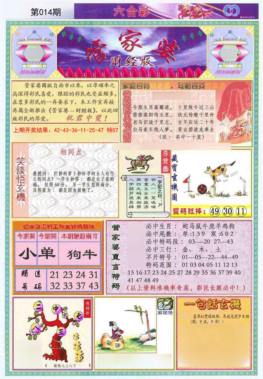 2025014期管家婆财经版