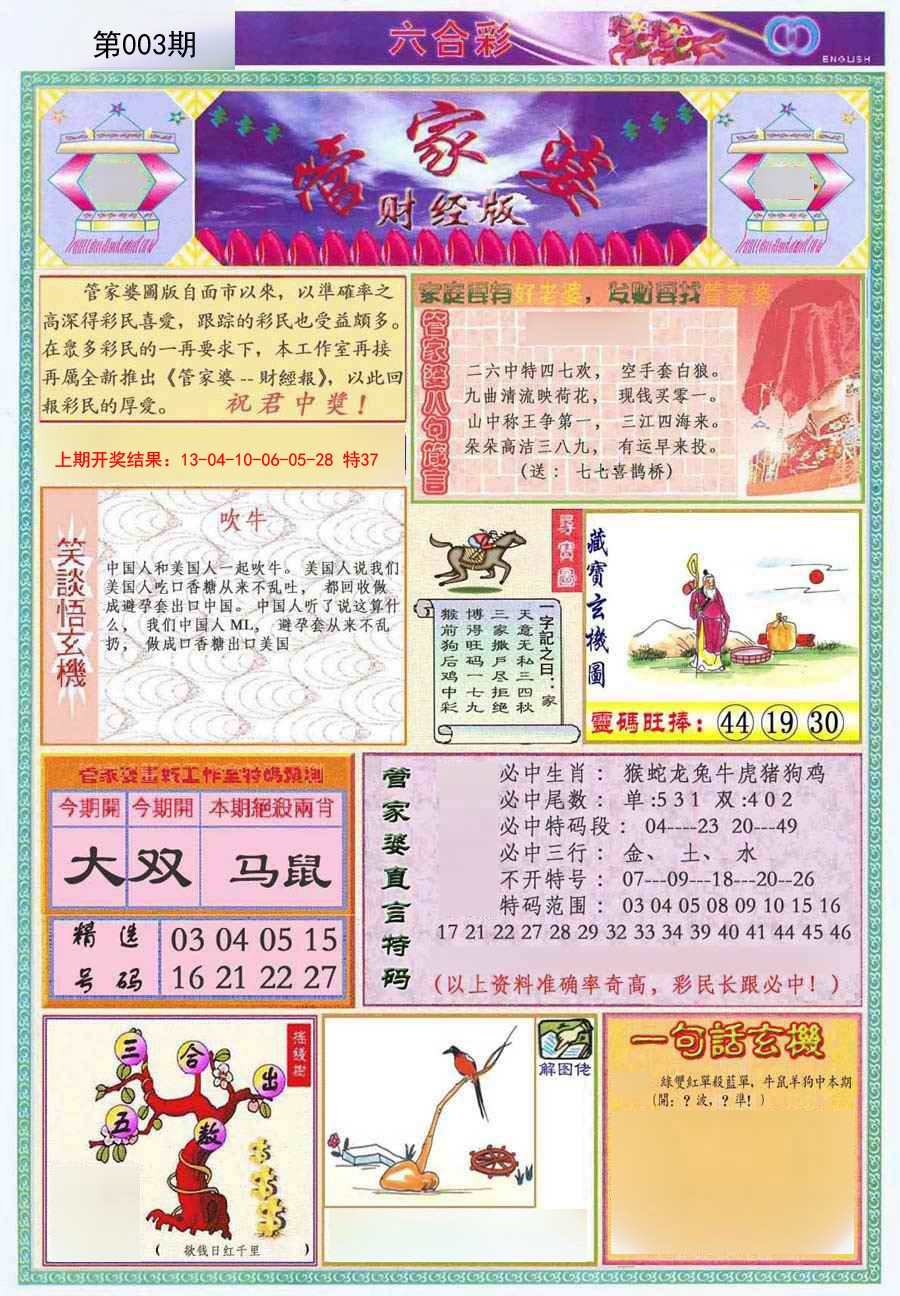 2025003期管家婆财经版