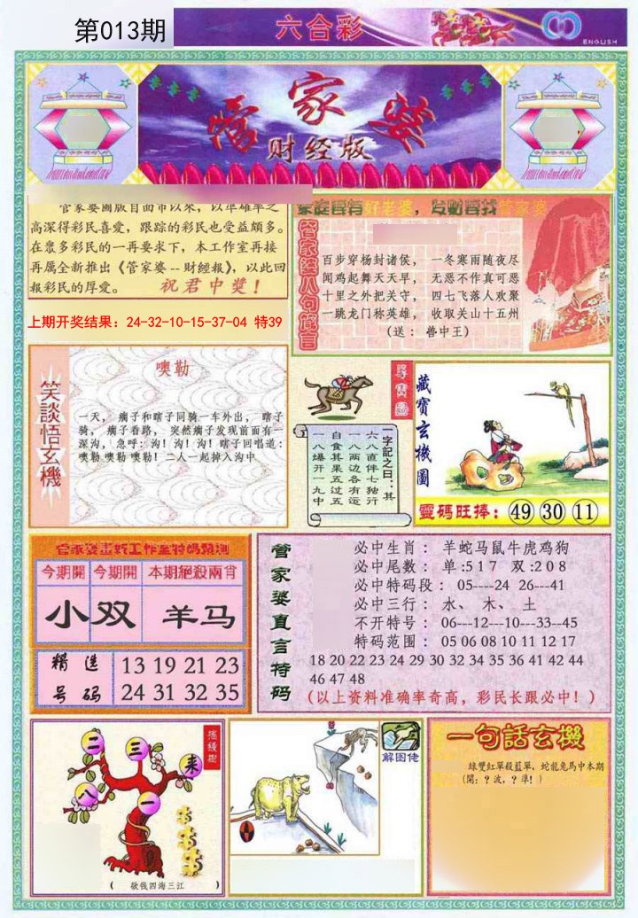 2025013期管家婆财经版