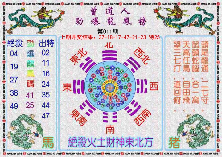 2025011期曾道人劲爆龙凤榜