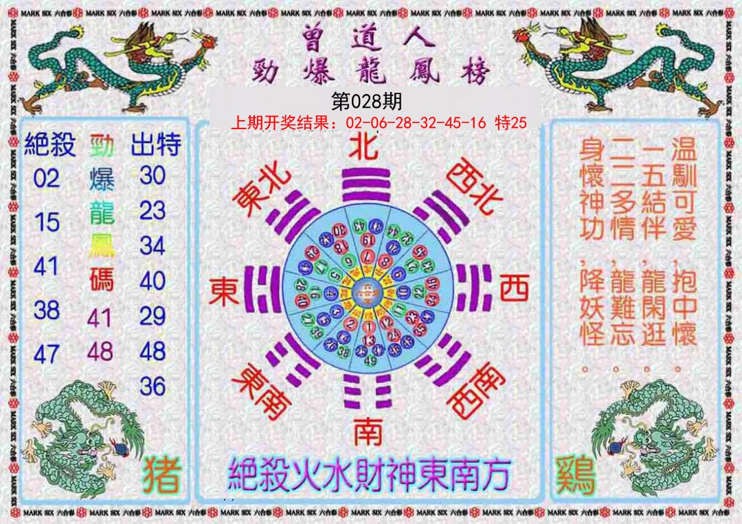2025028期曾道人劲爆龙凤榜