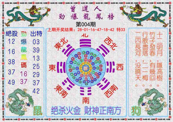 2025004期曾道人劲爆龙凤榜