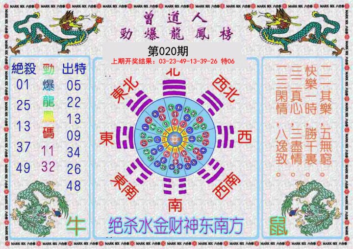 2025020期曾道人劲爆龙凤榜