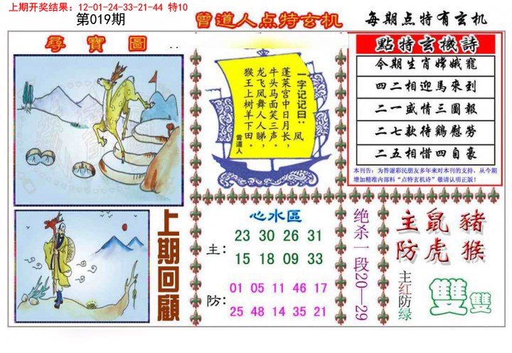 2025019期曾道人点特玄机