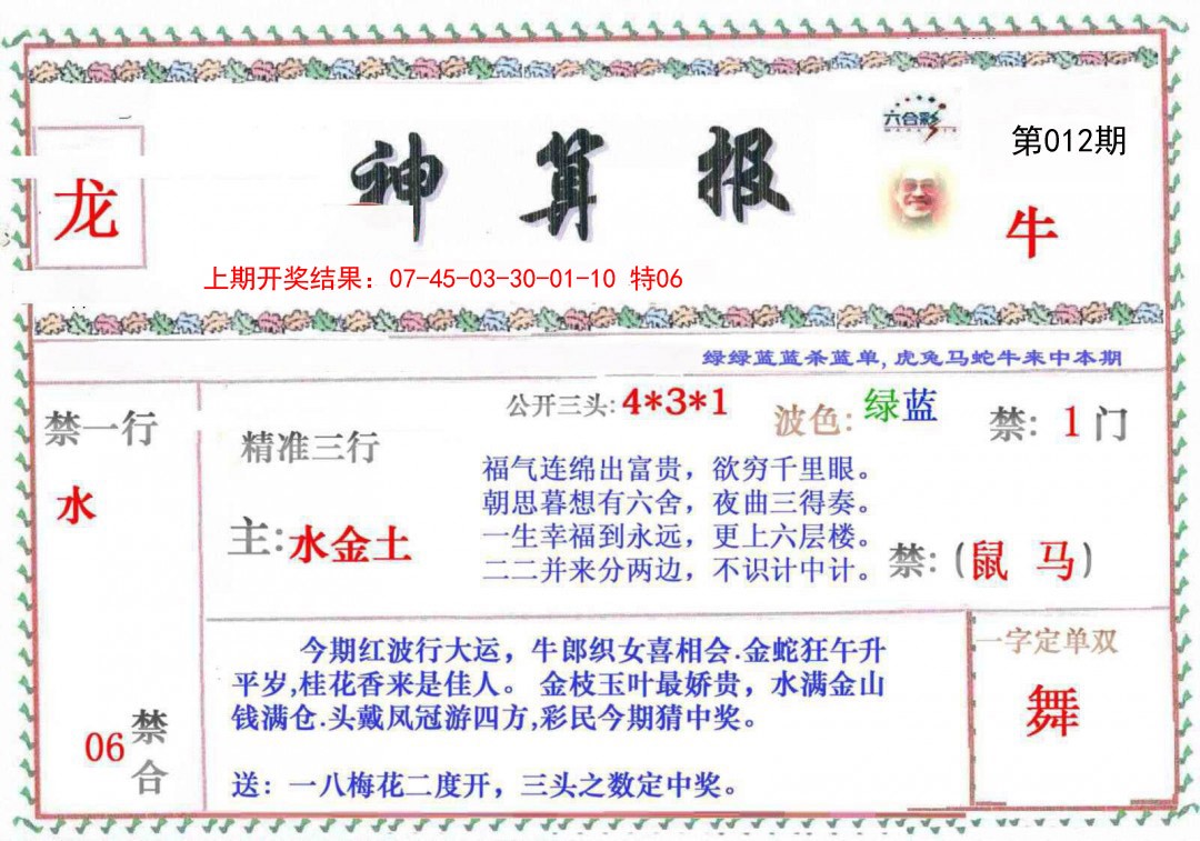 2025012期神算报