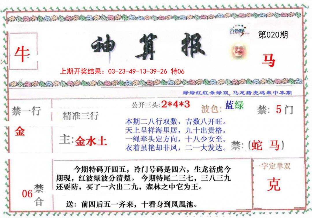 2025020期神算报
