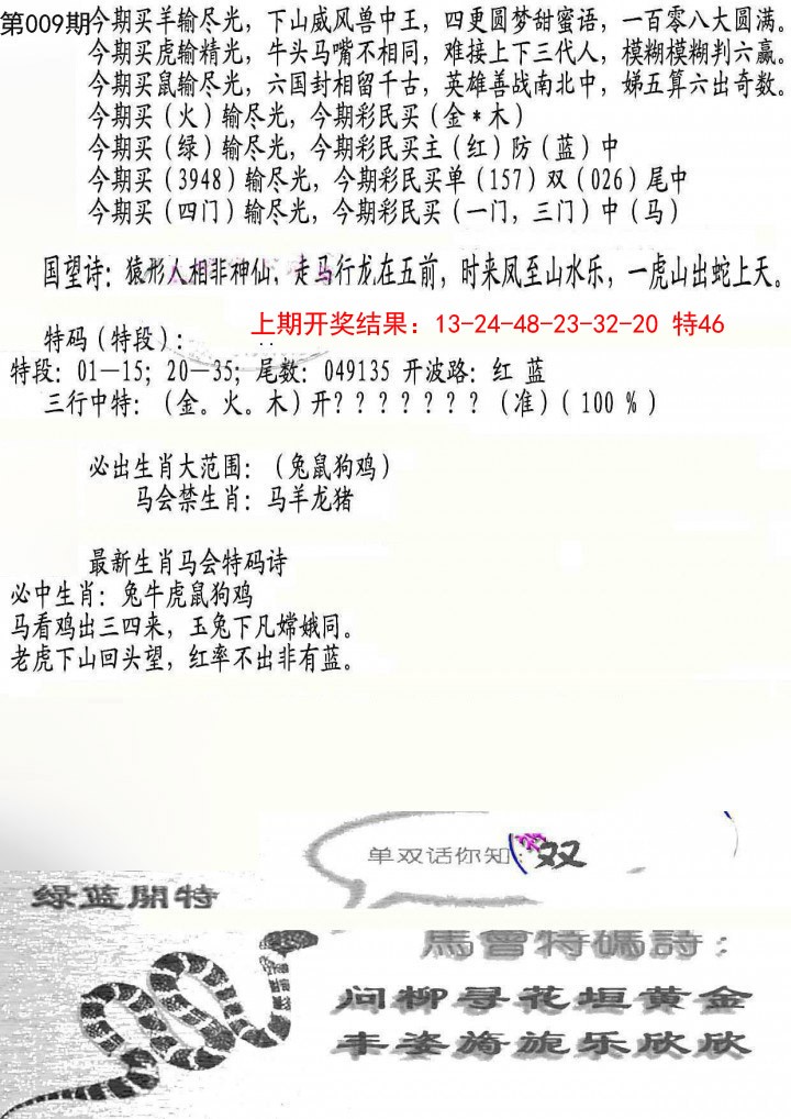 2025009期蛇报B