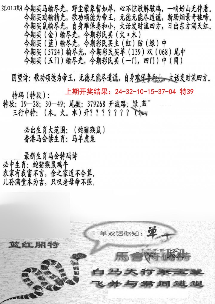 2025013期蛇报B
