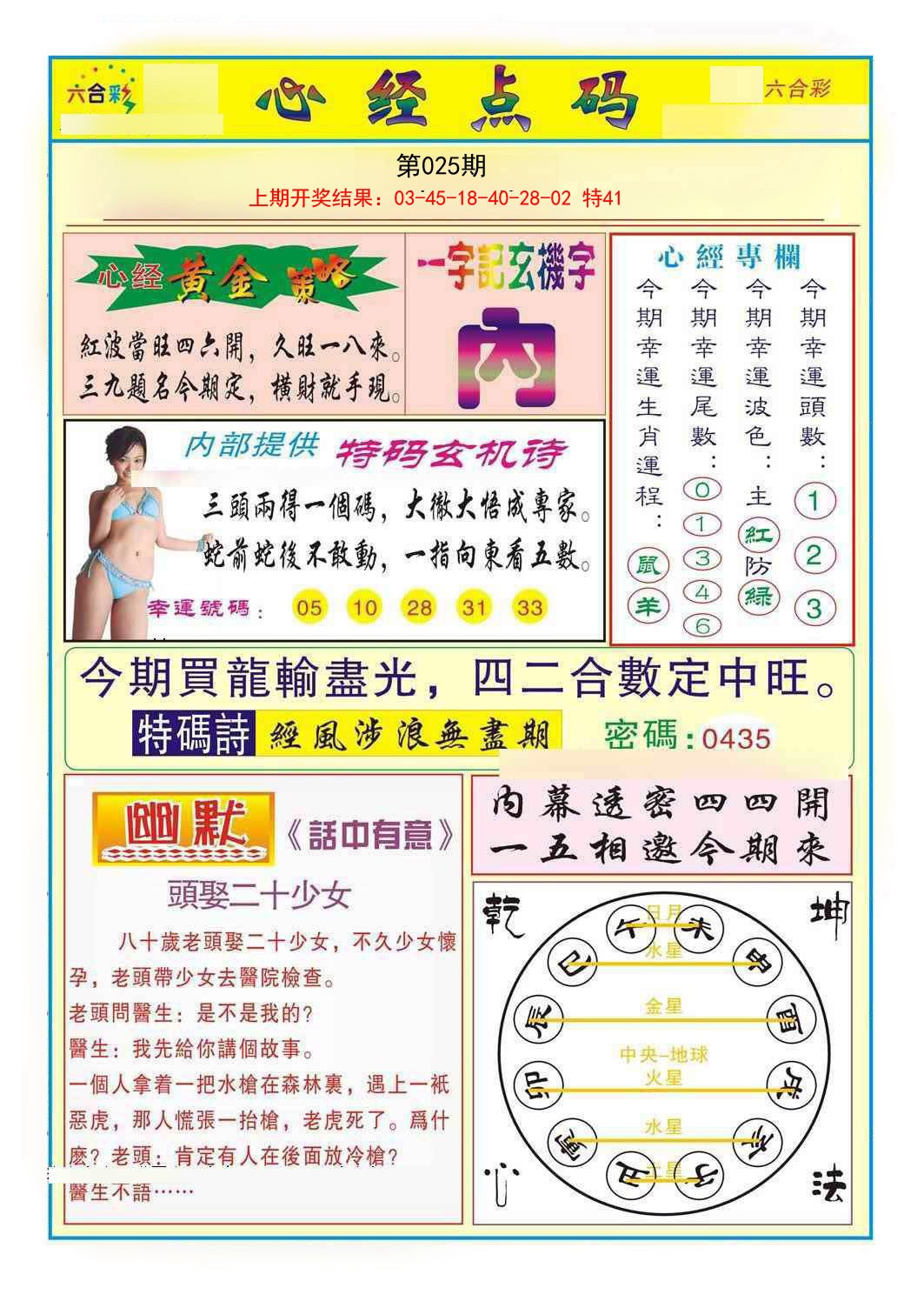 2025025期心经点码b