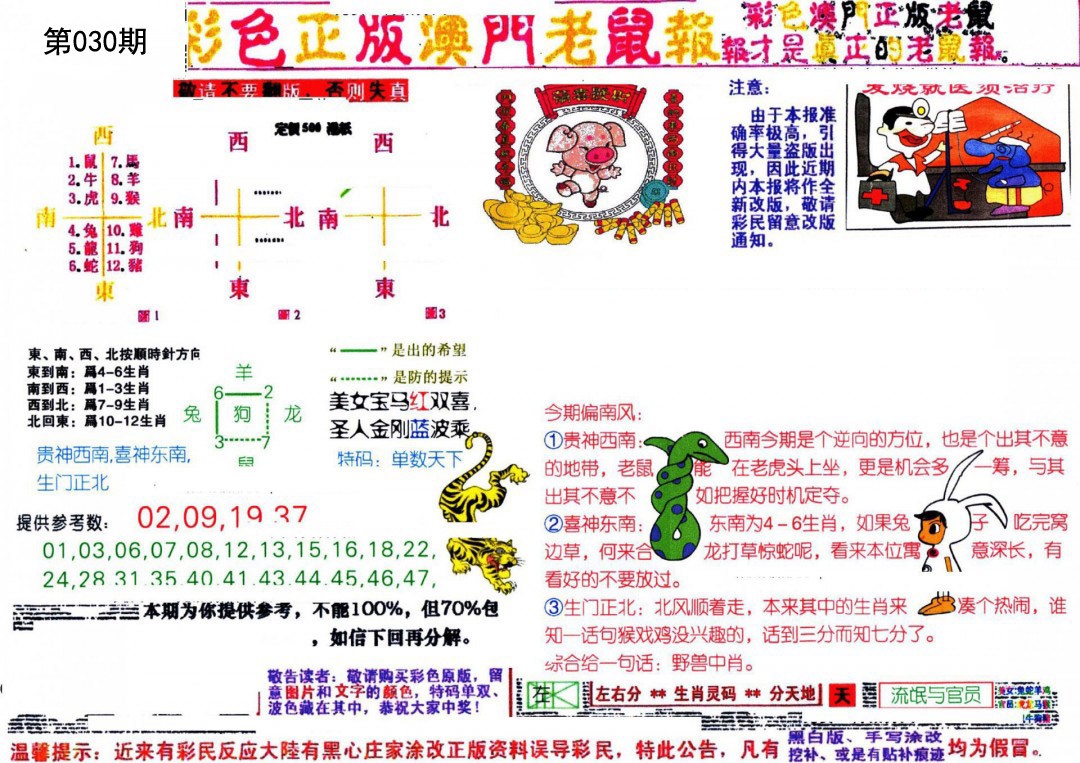 2025030期彩色正版澳门老鼠报