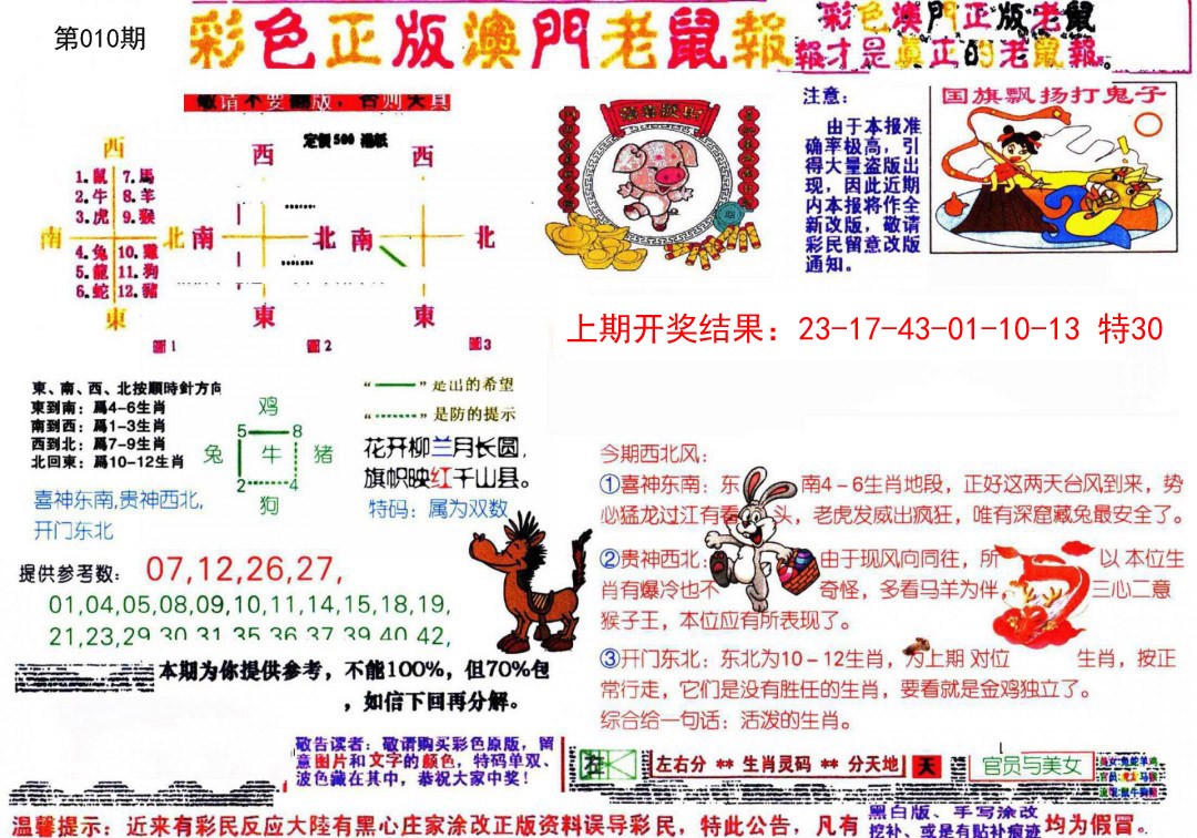 2025010期彩色正版澳门老鼠报