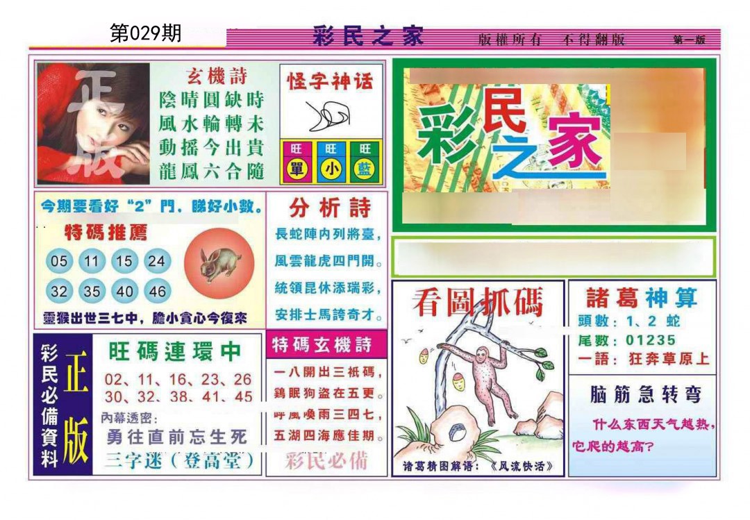 2025029期彩民之家A