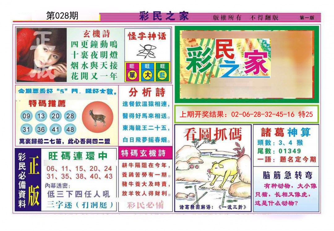 2025028期彩民之家A