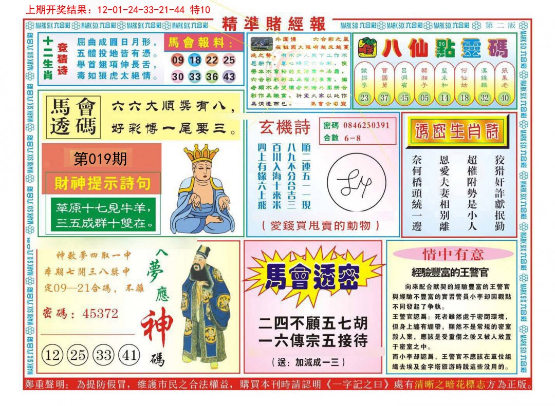 2025019期精准赌经报B