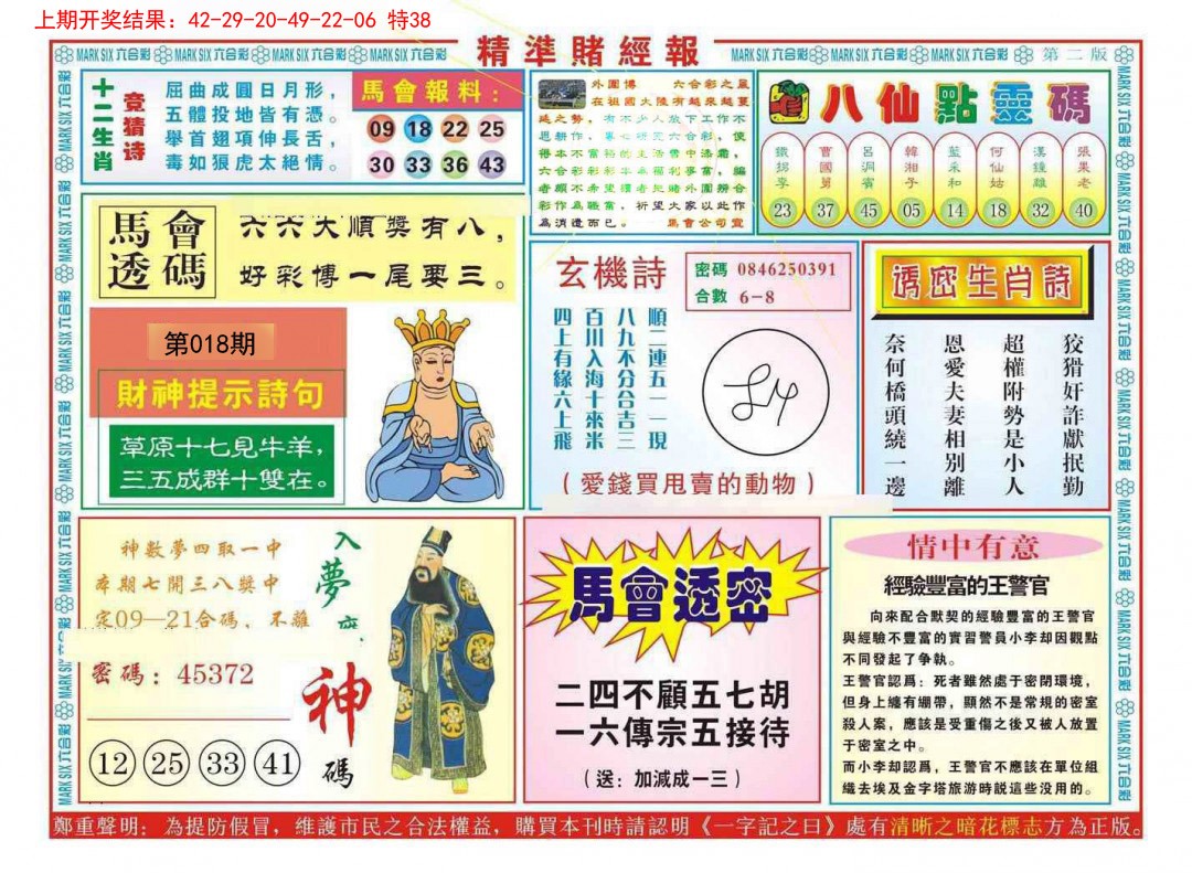 2025018期精准赌经报B