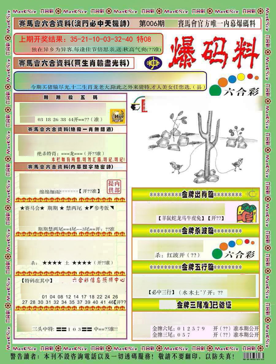 2025006期爆码料A)