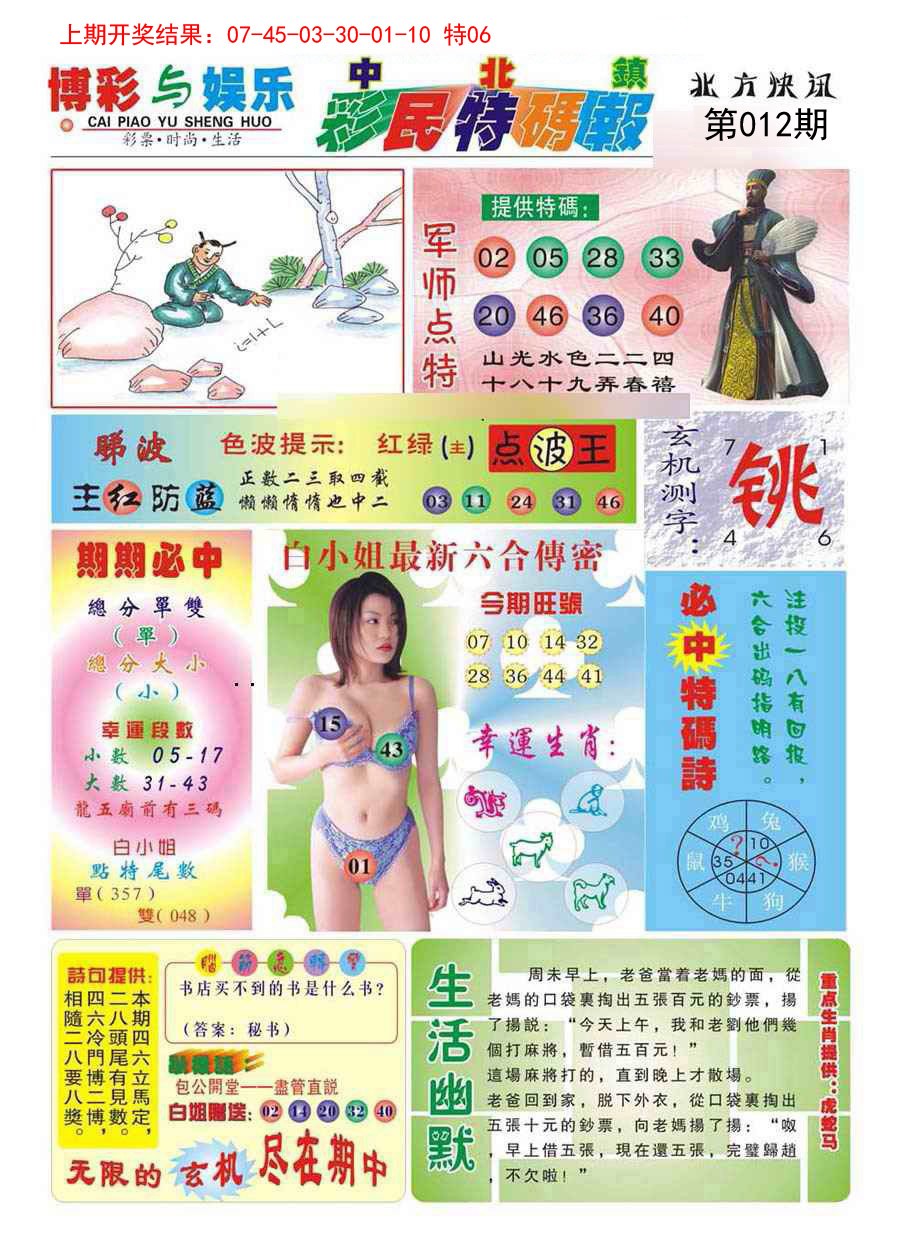 2025012期中北彩民特码报