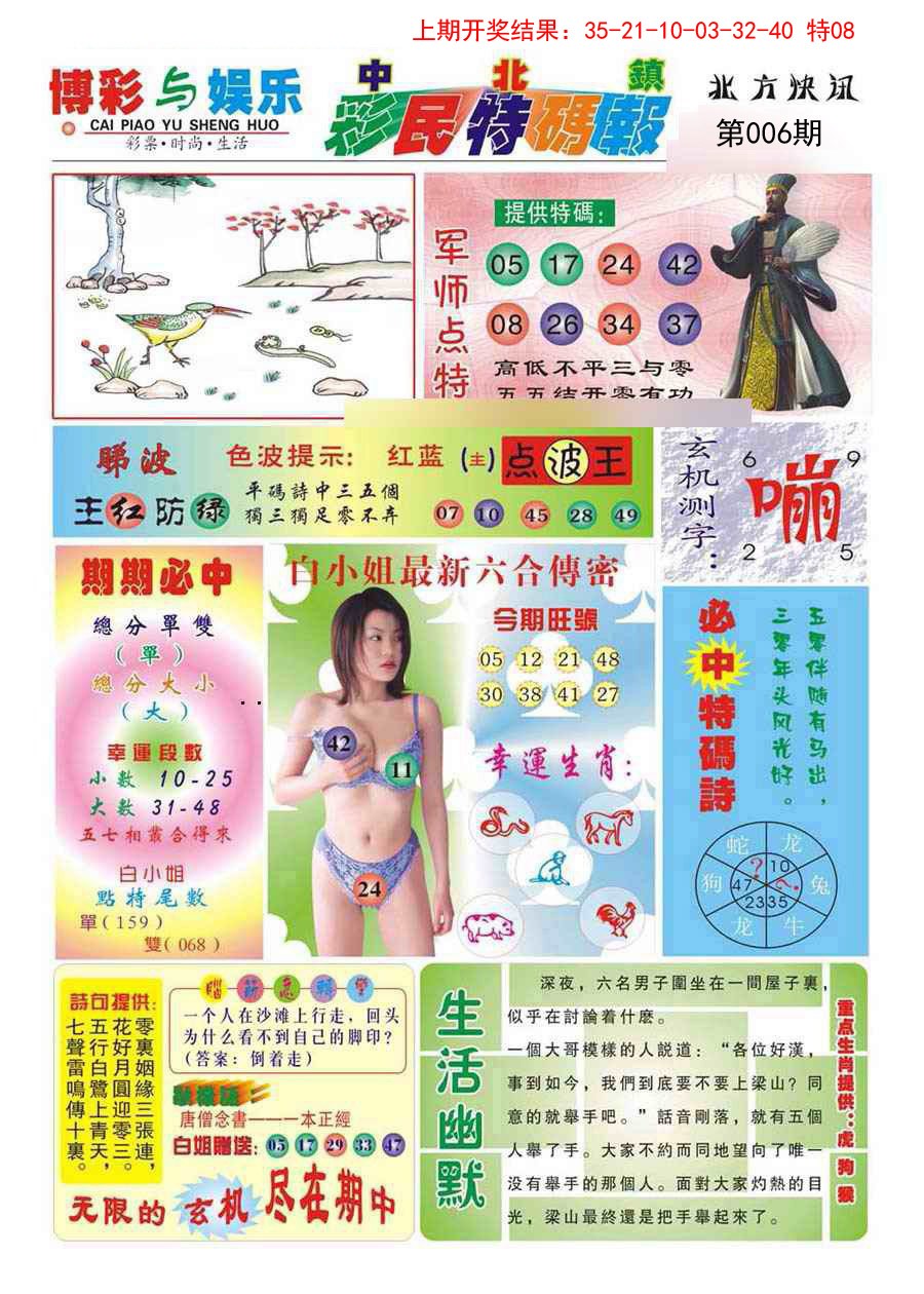 2025006期中北彩民特码报
