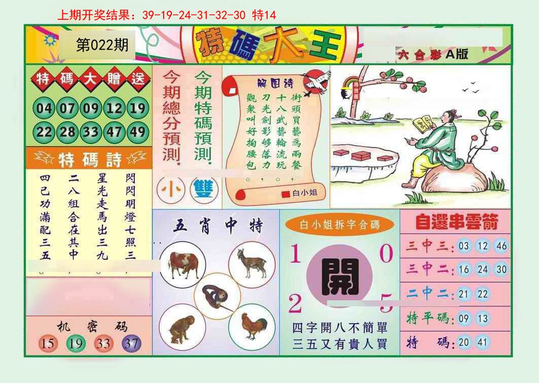 2025022期特码大王A