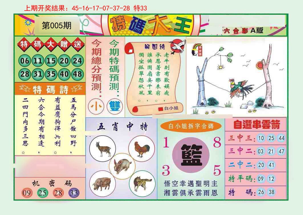 2025005期特码大王A