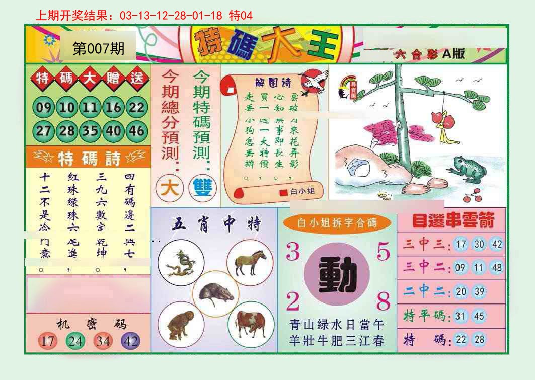 2025007期特码大王A
