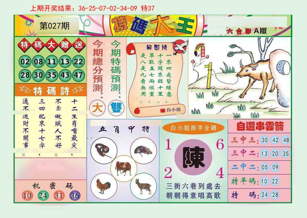 2025027期特码大王A