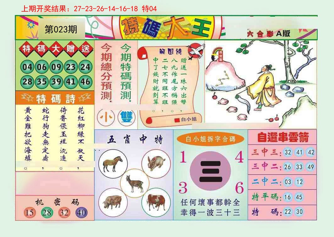 2025023期特码大王A