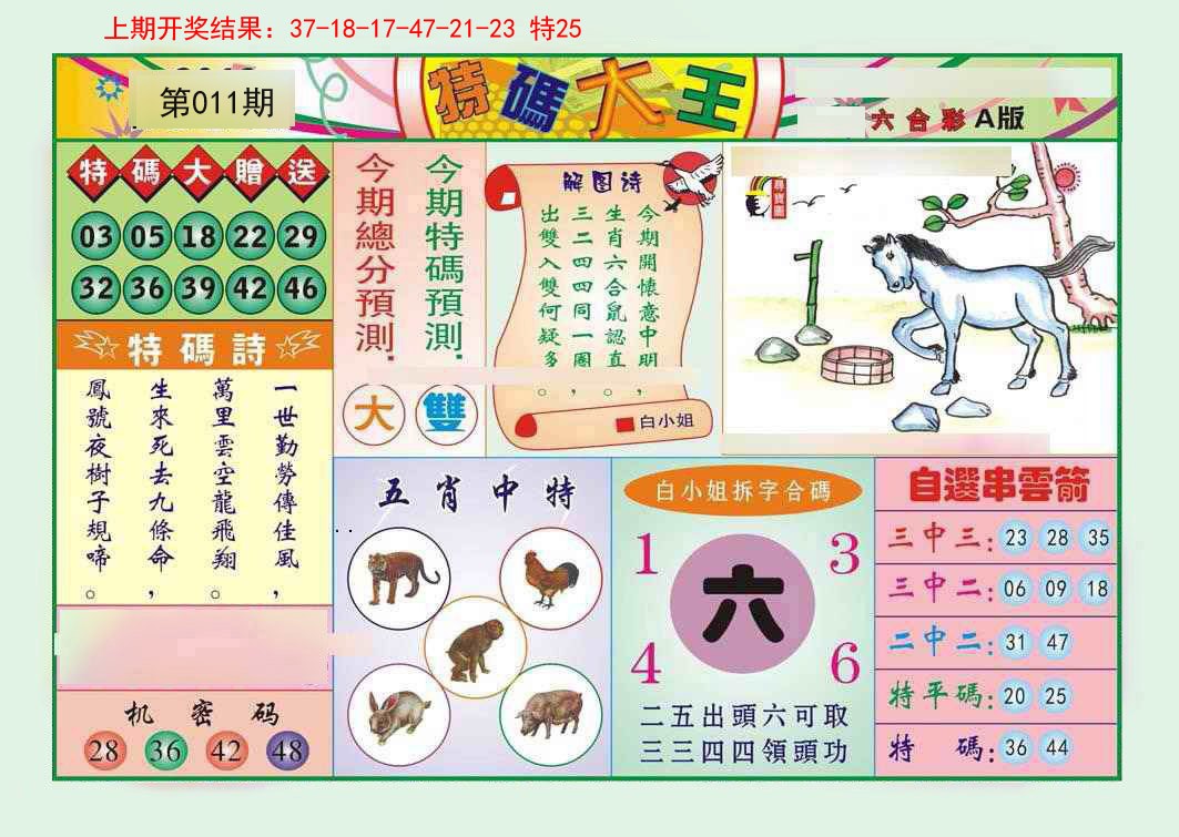 2025011期特码大王A