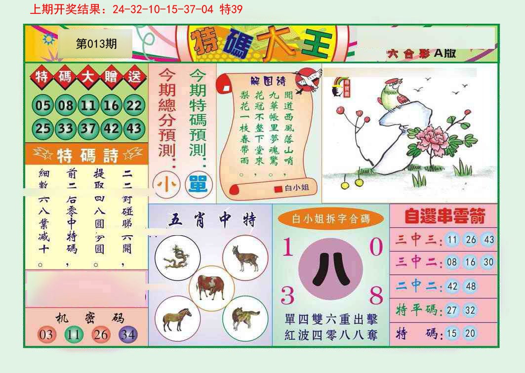2025013期特码大王A