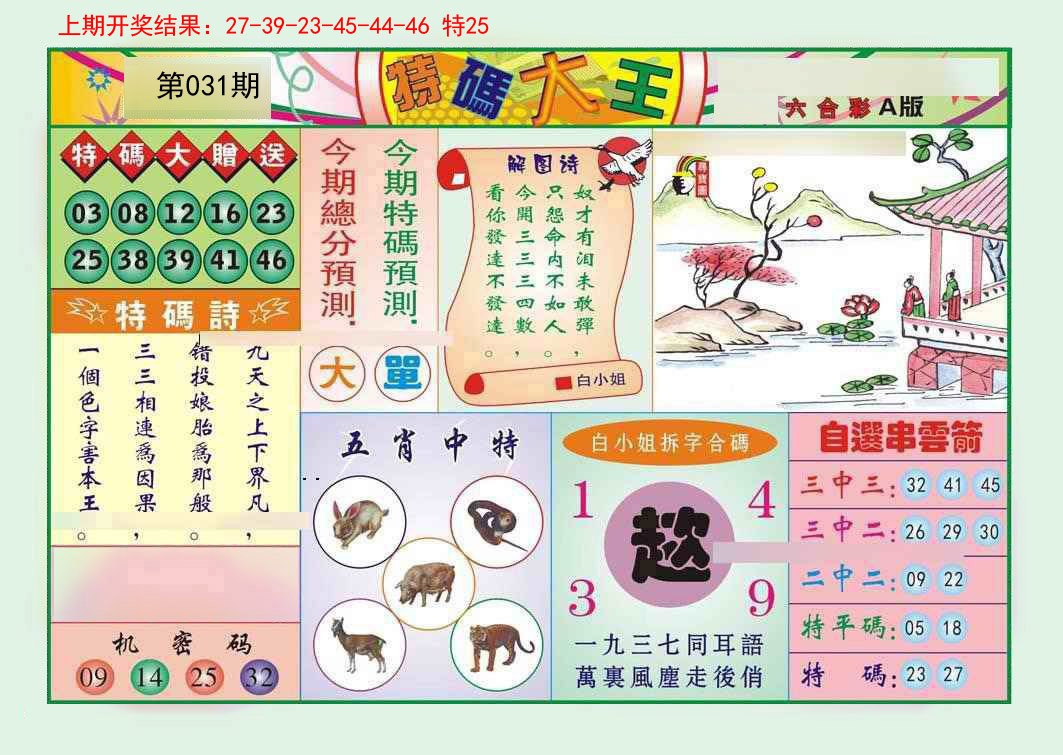 2025031期特码大王A