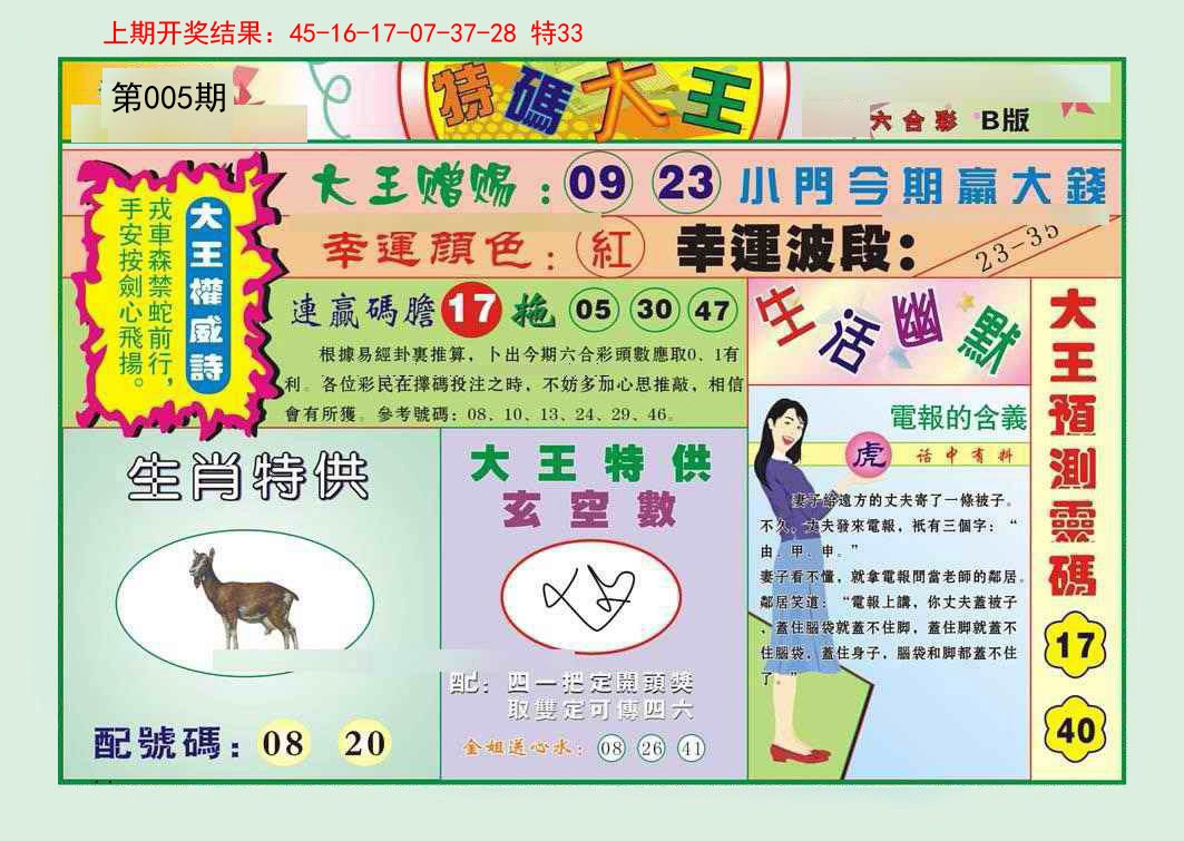 2025005期特码大王B