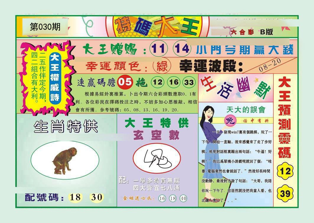 2025030期特码大王B