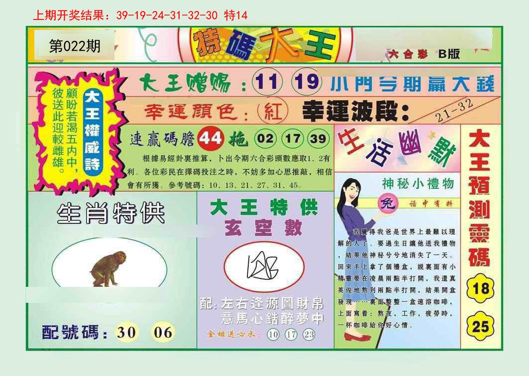 2025022期特码大王B