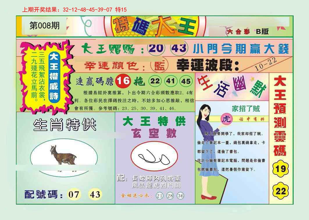 2025008期特码大王B