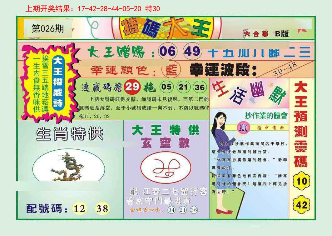 2025026期特码大王B