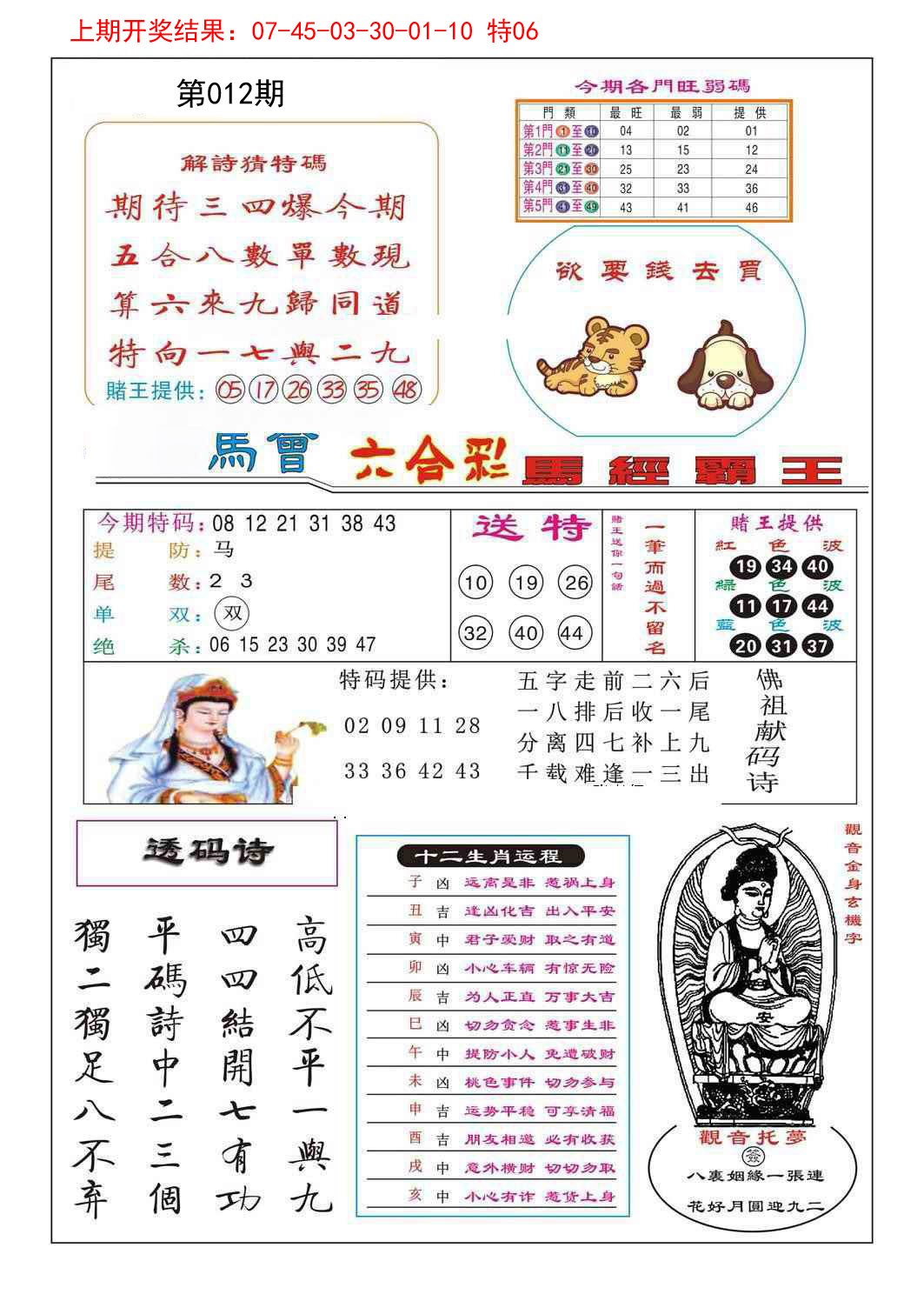 2025012期马经霸王