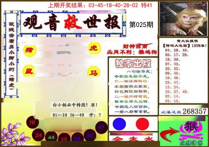 2025025期(另)观音救世密报
