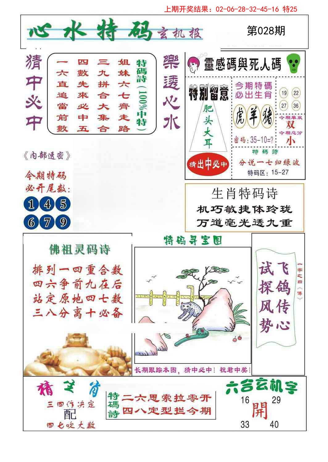 2025028期心水特码