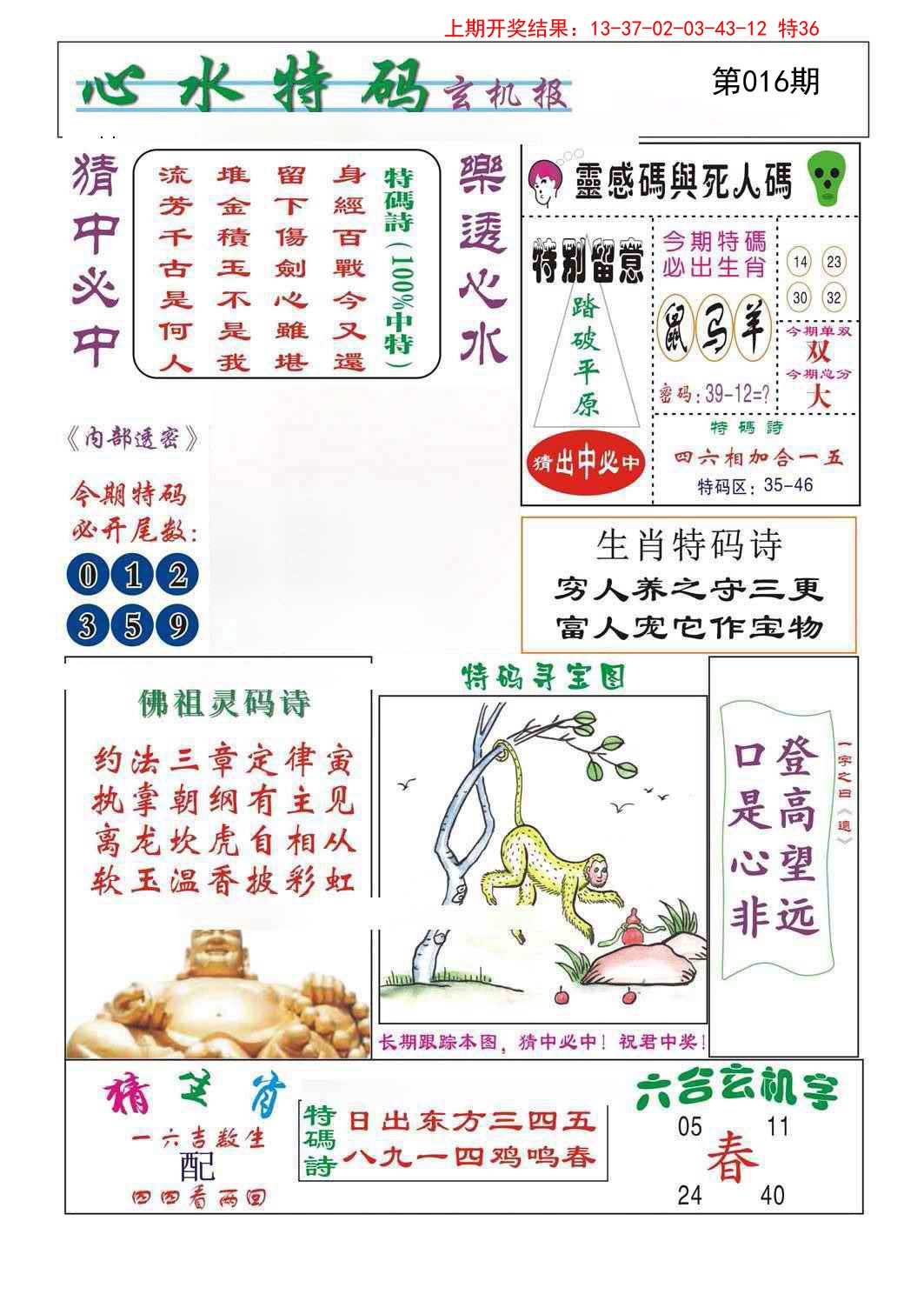 2025016期心水特码