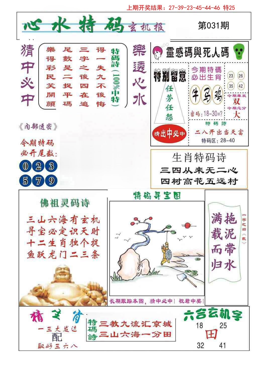 2025031期心水特码