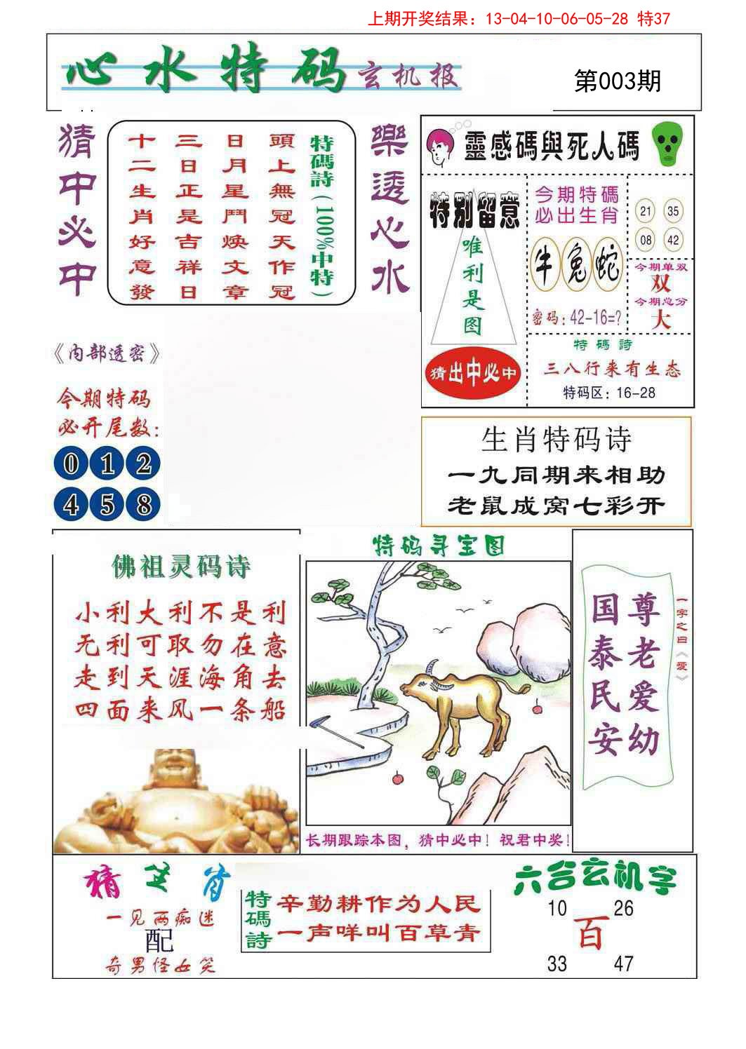 2025003期心水特码