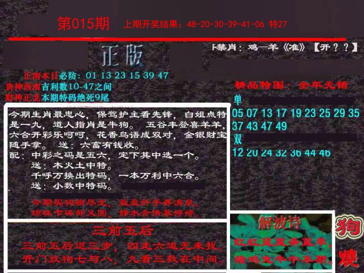 2025015期新港内幕