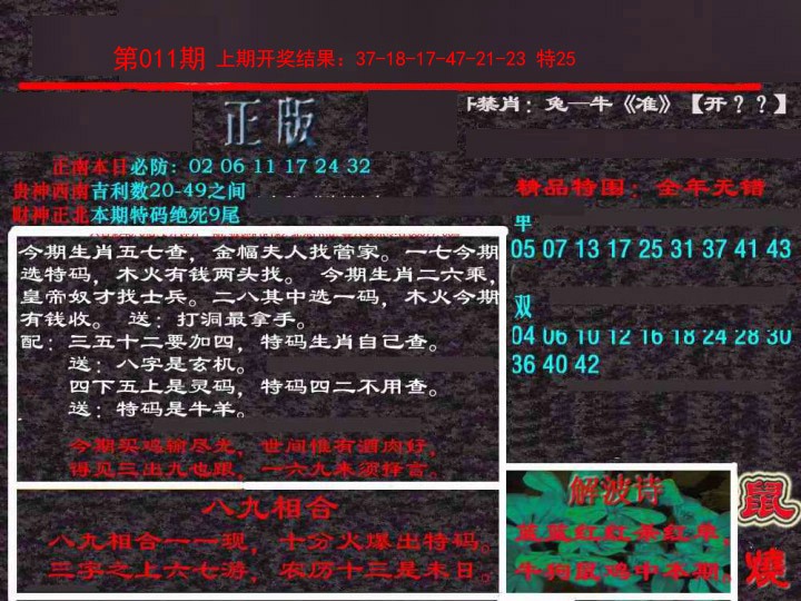 2025011期新港内幕