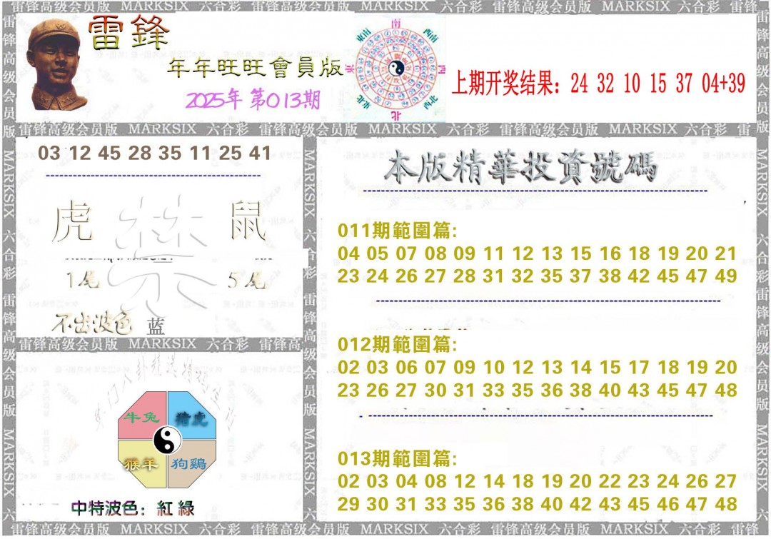 2025013期雷锋鼠年旺旺版