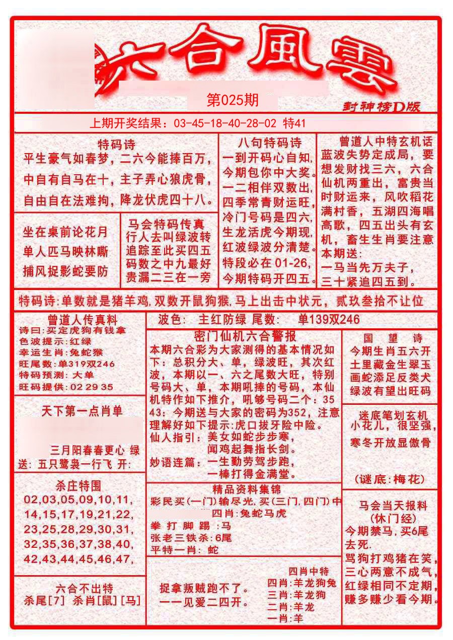 2025025期六合风云A