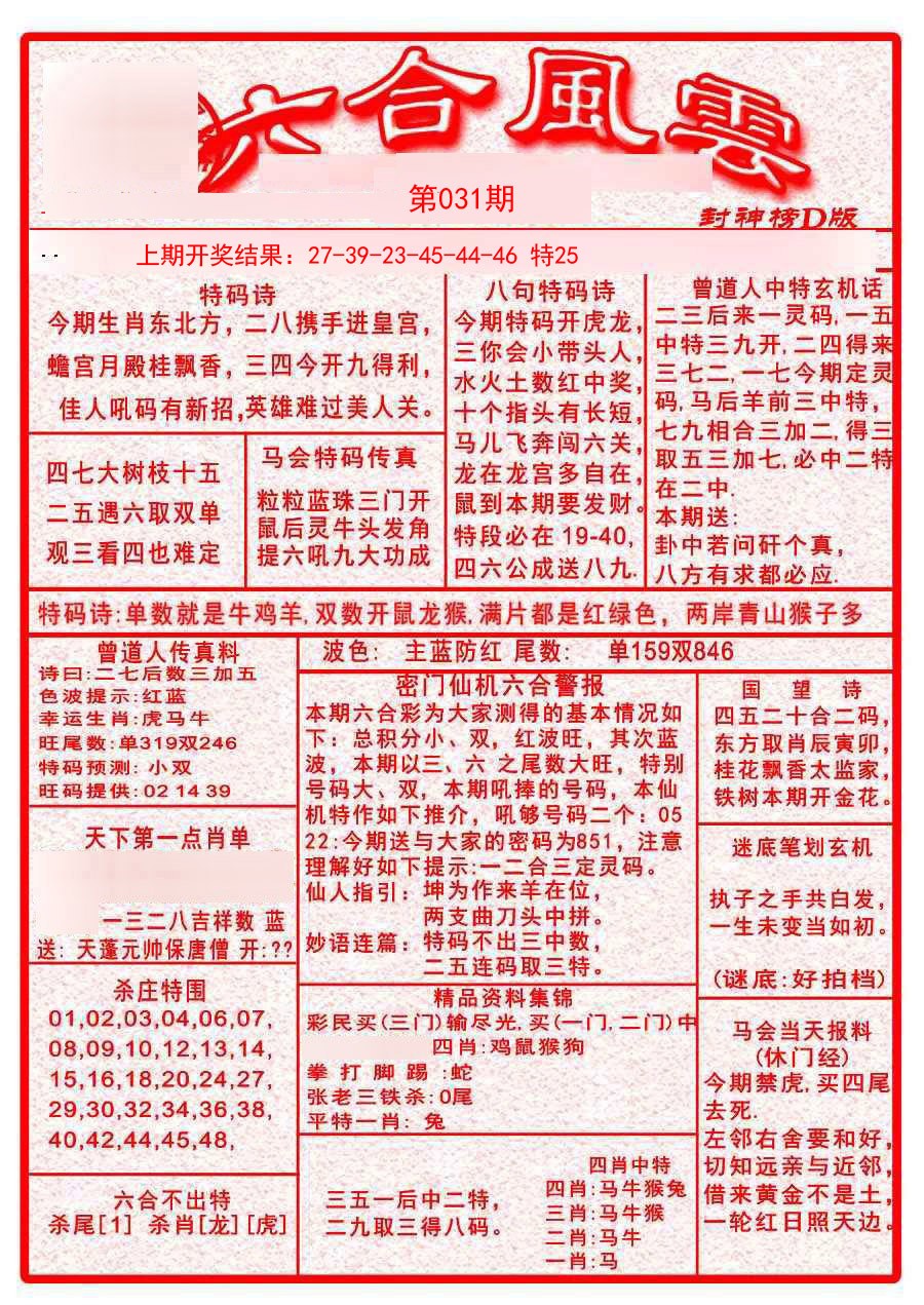 2025031期六合风云A