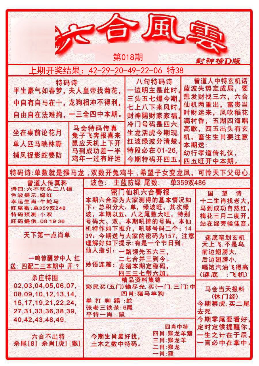 2025018期六合风云A