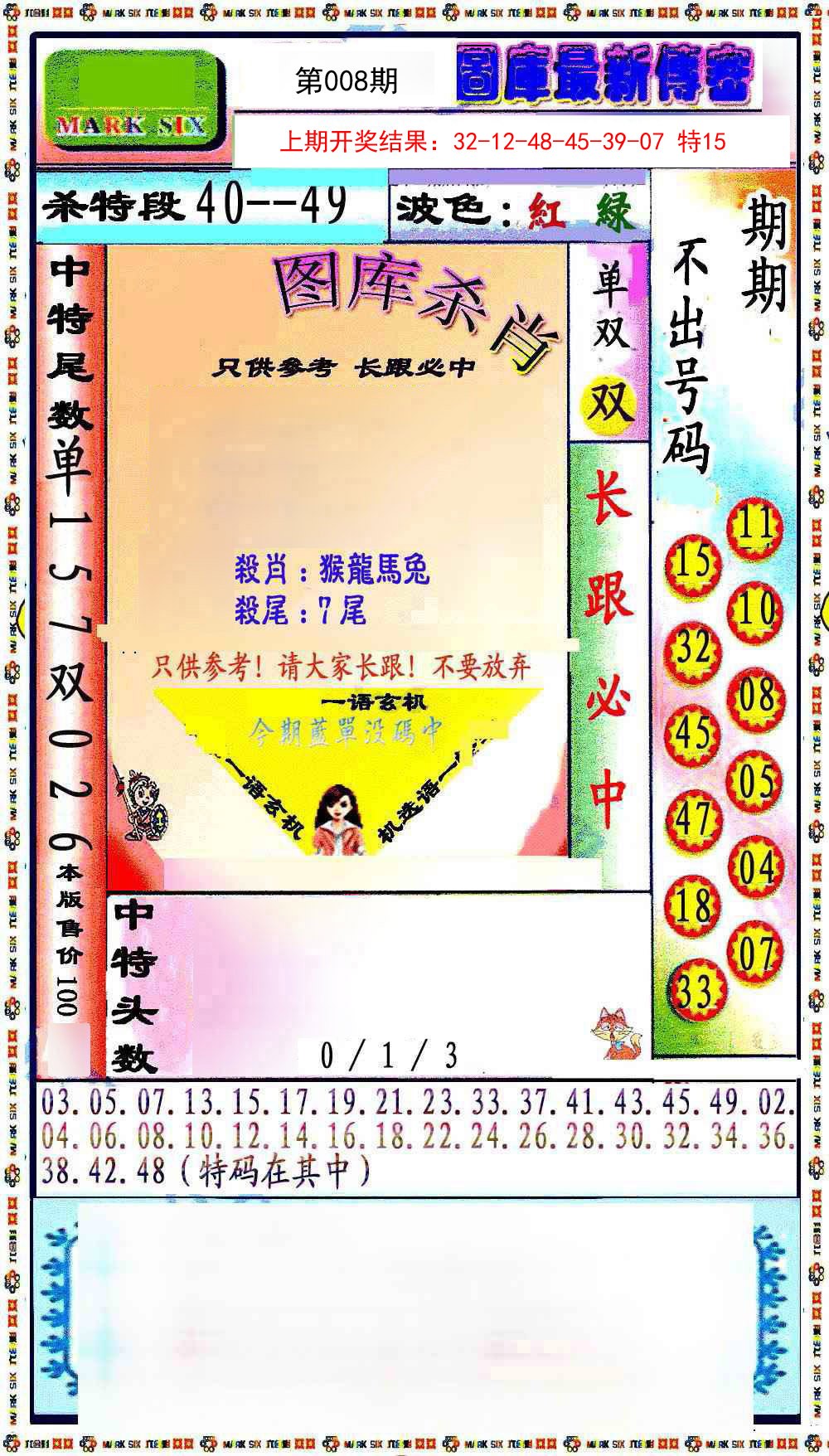2025008期最新传密绝杀6肖