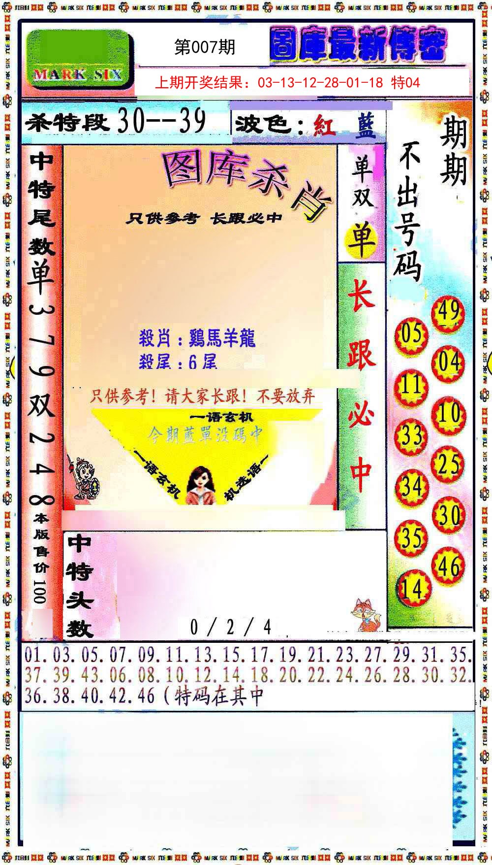 2025007期最新传密绝杀6肖