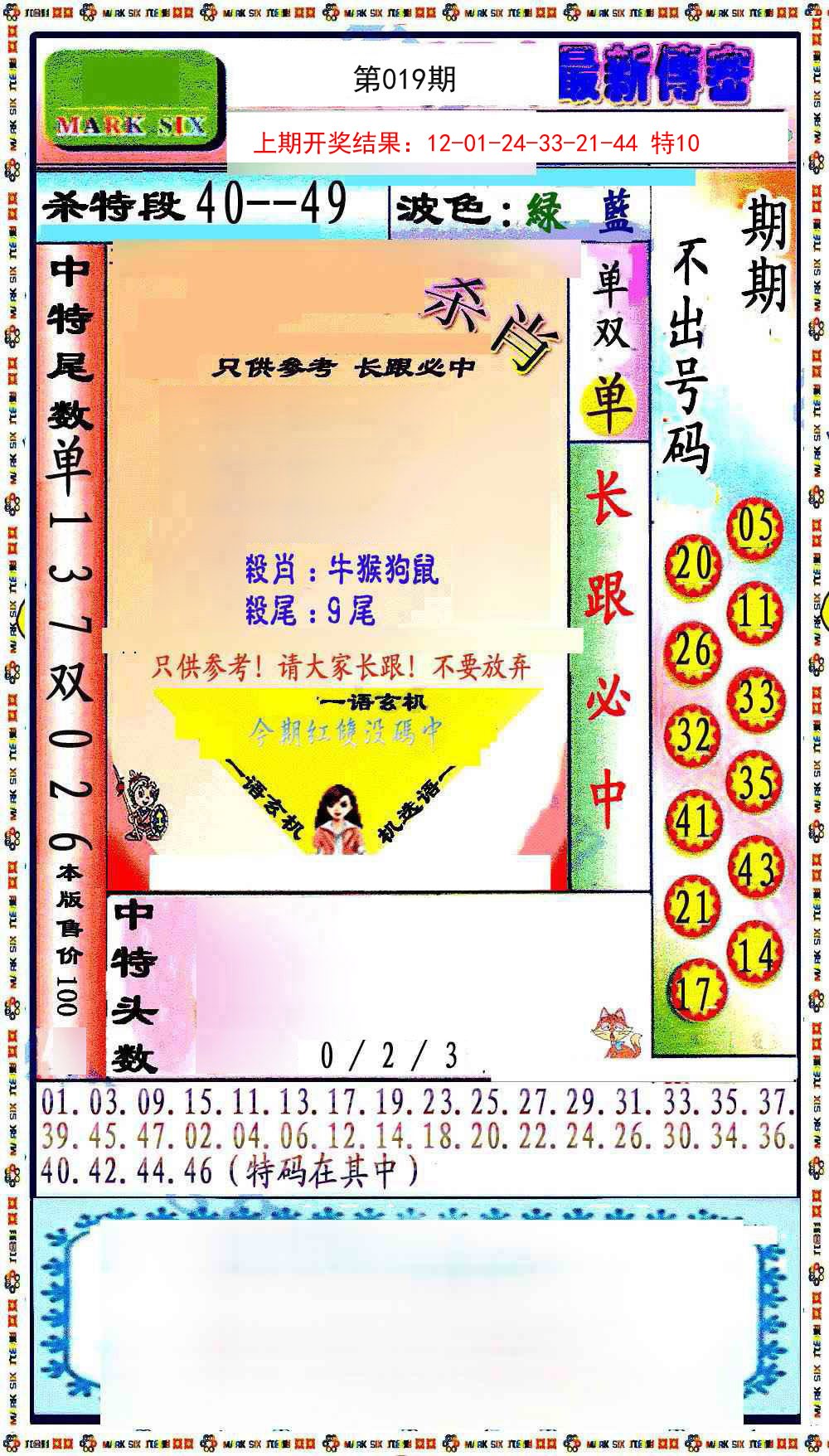2025019期最新传密绝杀6肖